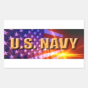 U.S. 海軍ステッカー 長方形シール