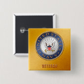U.S. 海軍退役軍人ボタン 缶バッジ (正面&裏面)
