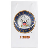 U.S. 海軍退職したなギフトバッグ スモールペーパーバッグ (裏面)