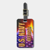 U.S. 海軍退職したな荷物のラベル ラゲッジタグ (正面縦)