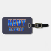 U.S. 海軍革バンドが付いている退職したな荷物のラベル ラゲッジタグ (正面横)