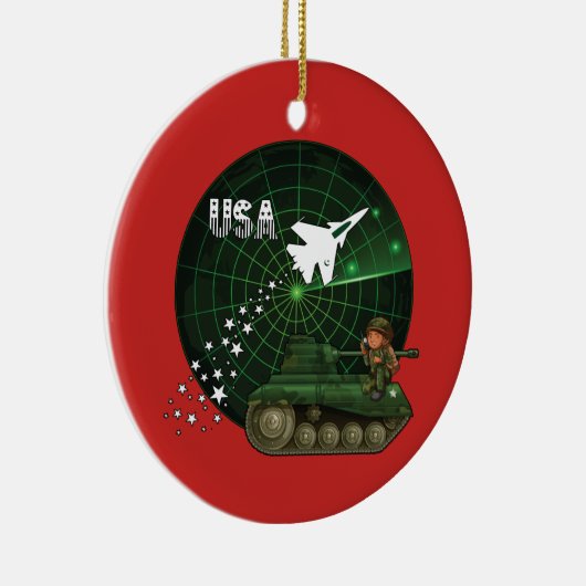 U.S. 軍の空軍軍隊のクリスマスのオーナメント セラミックオーナメント (右)