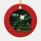 U.S. 軍の空軍軍隊のクリスマスのオーナメント セラミックオーナメント (正面)