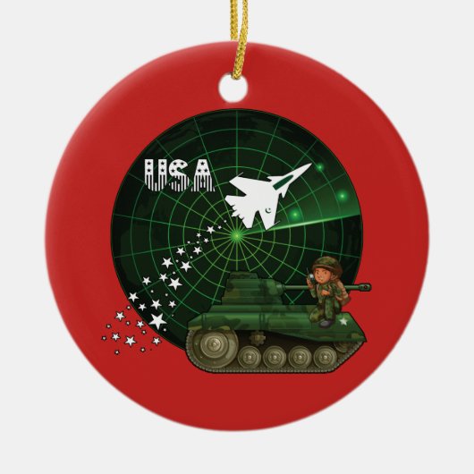 U.S. 軍の空軍軍隊のクリスマスのオーナメント セラミックオーナメント (正面)