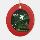 U.S. 軍の空軍軍隊のクリスマスのオーナメント セラミックオーナメント (左)