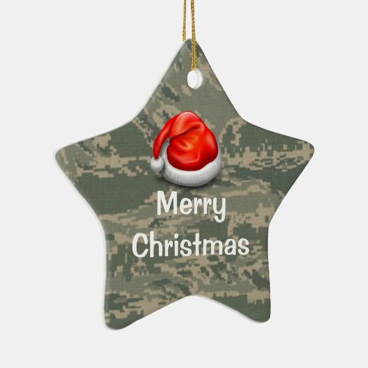 U.S. 軍の迷彩柄の星のメリークリスマスのオーナメント セラミックオーナメント (右)