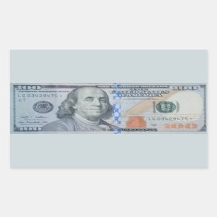 U.S. $100の星のノートLG03429475 長方形シール