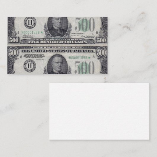 U.S. 500の星のノート 名刺 (正面/裏面)