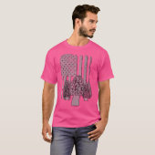 U S Aフラッグモレルキノコ狩り(背面のデザイン) Tシャツ (正面フル)