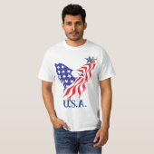 "U.S.A." アメリカンハトカモノグラム Tシャツ (正面フル)