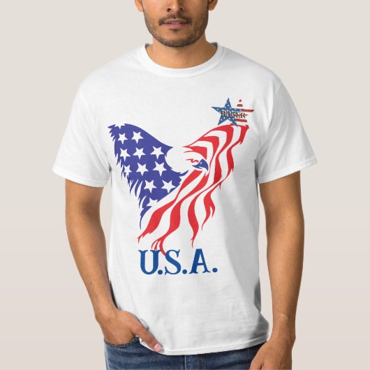 "U.S.A." アメリカンハトカモノグラム Tシャツ (正面)