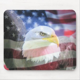 U.S.A. ワシ及び旗 マウスパッド