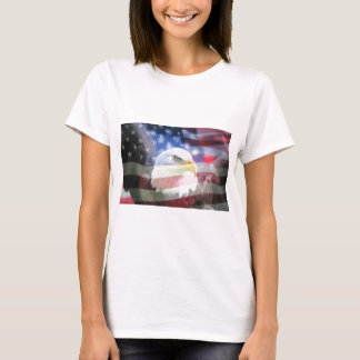 U.S.A. ワシ及び旗 Tシャツ