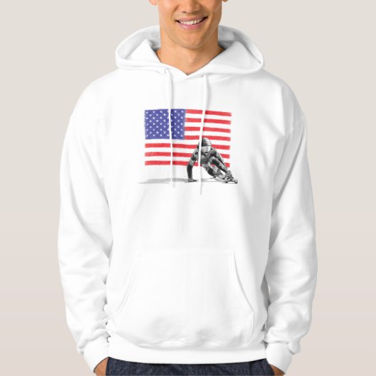 U.S.A. 旗のdwonhillのTシャツ パーカ (正面)