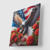 U.S.A. 250th Anniversary Commemorative スクエア壁時計 (傾斜)