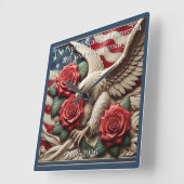 U.S.A. 250th Anniversary Commemorative スクエア壁時計 (傾斜)