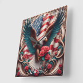 U.S.A. 250th Anniversary Commemorative スクエア壁時計 (傾斜)