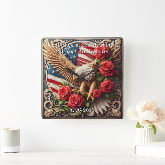 U.S.A. 250th Anniversary Wall Clock スクエア壁時計 (ホーム)