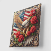 U.S.A. 250th Anniversary Wall Clock スクエア壁時計 (傾斜)