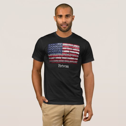 U.S.A. Flag Veteran Tシャツ (正面フル)