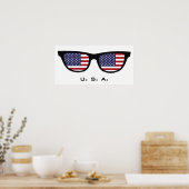 U. S. A. Shades文字&カラーカスタムポスター ポスター (キッチン)