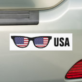 U. S. A. Shades文字&カラーバンパーステッカー バンパーステッカー (車上)
