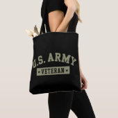 U.S. Army Veteran Veterans America American Flag トートバッグ (クローズアップ)