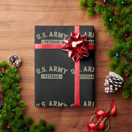 U.S. Army Veteran Veterans America American Flag ラッピングペーパー (クリスマスギフト)