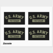 U.S. Army Veteran Veterans America American Flag 長方形シール (シート)