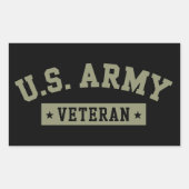 U.S. Army Veteran Veterans America American Flag 長方形シール (正面)