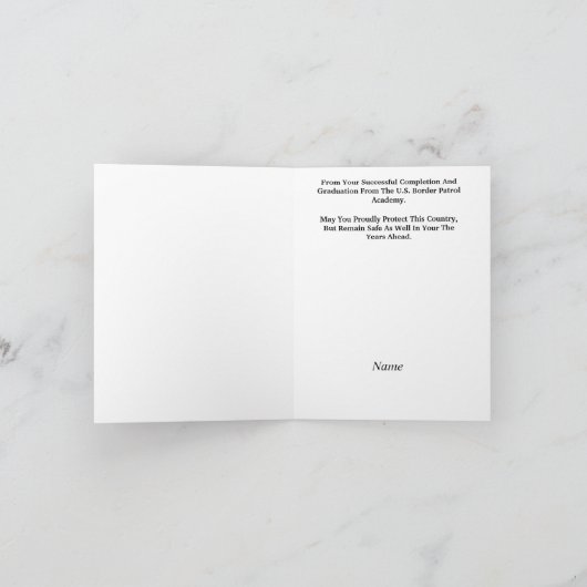 U.S. Border Patrol Academy Graduation Card カード (内部)