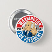 U.S. Campaign Button大統領: #1ワシントン州 缶バッジ (正面&裏面)