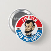 U.S. Campaign Button大統領: #16リンカーン 缶バッジ (正面&裏面)