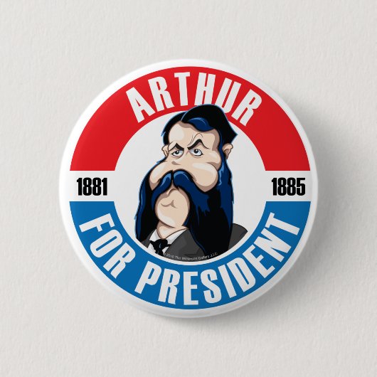 U.S. Campaign Button大統領: #21アーサー 缶バッジ (正面)