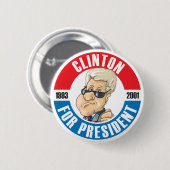 U.S. Campaign Button大統領: #42 Bill Clinton 缶バッジ (正面&裏面)