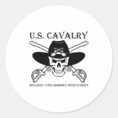 U.s. Cavalry Because Even Marines Need Heroes Funn ラウンドシール (正面)