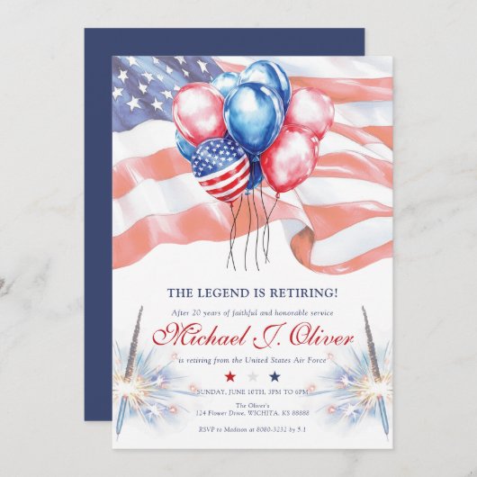 U.S. Military Retirement Invitation 招待状 (正面/裏面)