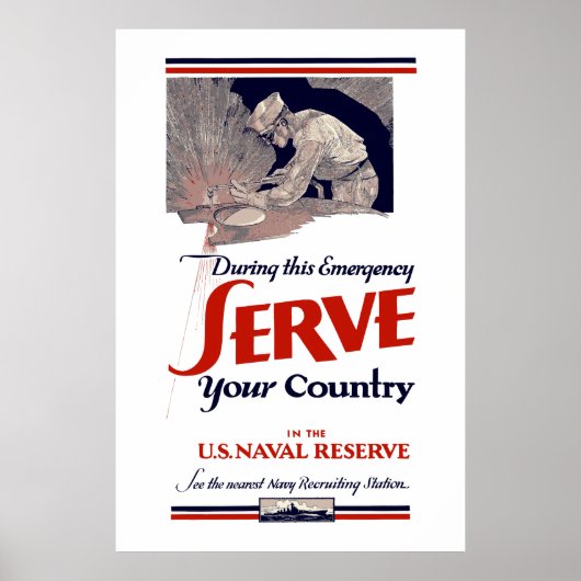 U.S. Naval Reserve - Serve Your Country ポスター (正面)