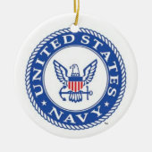U.S. Navy®海軍基礎サンディエゴのクリスマスのオーナメント セラミックオーナメント (正面)