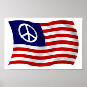 U.S. Peace Sign Flag Poster Print ポスター (正面)