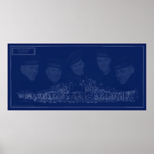 U.S.S. Juneau Blueprint ポスター (正面)