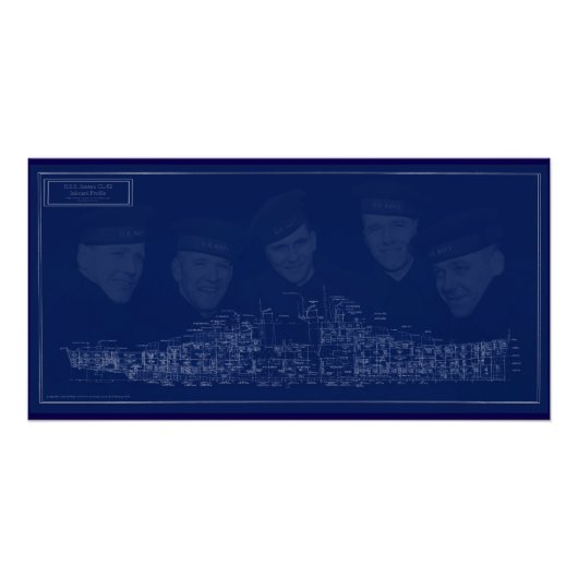 U.S.S. Juneau Blueprint ポスター (正面)