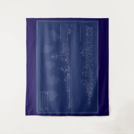 U.S.S. The Sullivans Fine Art Blueprint タペストリー
