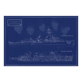 U.S.S. The Sullivans Fine Art Blueprint フォトプリント