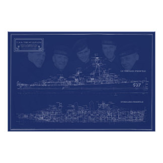 U.S.S. The Sullivans Fine Art Blueprint フォトプリント