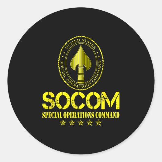 U.s Special Operations Command Socom Patriotic Vet ラウンドシール (正面)