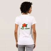 U.S.V.Iの女性基本的なTシャツ Tシャツ (裏面フル)