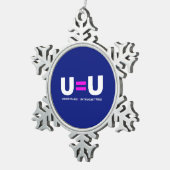 U=U HIV検出不可能は非送信可能に等しい スノーフレークピューターオーナメント (右)