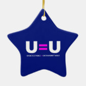 U=U HIV検出不可能は非送信可能に等しい セラミックオーナメント (裏面)