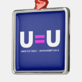 U=U HIV検出不可能は非送信可能に等しい メタルオーナメント (左)